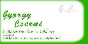 gyorgy cserni business card